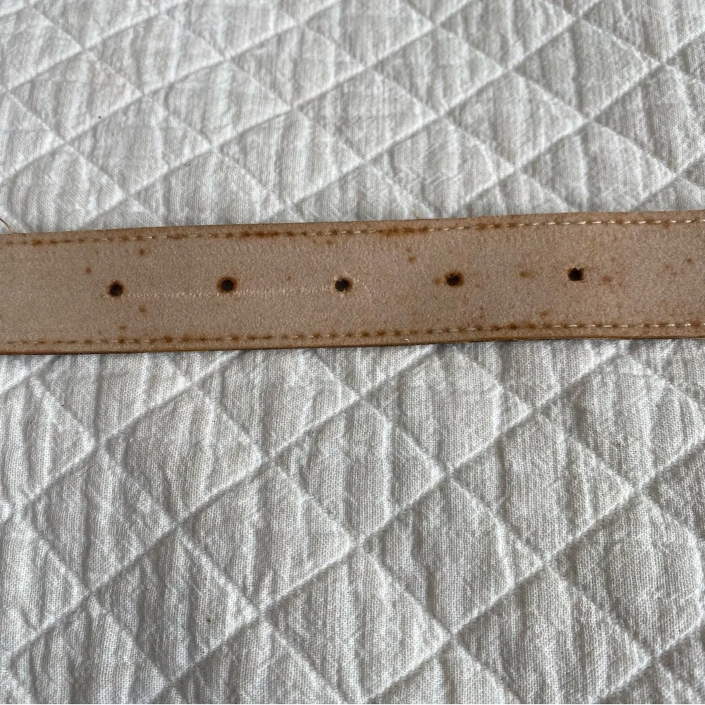 VTG Western Cowgirl Brown Leather Belt Silver Buckle Tip Cowgirl 29-33” Waist